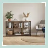 Relaxdays Regal Industrial, 6 Fächer, Holzoptik, Vintage Produktbild-Vorschau 2