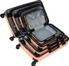 A set of nested pink suitcases, with the largest one open to reveal smaller nested suitcases inside. Produktbild-Vorschau