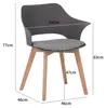 Set di 4 sedie per sala da pranzo AALBORG, grigio - gambe Anteprima dell’immagine prodotto 7