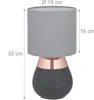 Relaxdays Tischlampe, 2er Set, Metallfuß, Stoffschirm, E14, Produktbild-Vorschau 4