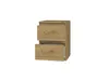 A wooden nightstand with two drawers, one of which is slightly open. Produktbild-Vorschau