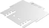 A silver metal grill accessory with interlocking edges and cutouts, placed on a white background. Produktbild-Vorschau