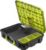 An open tool case with compartments and drill bits stored in the lid. Náhľad obrázku produktu