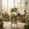 Stojak na rośliny Relaxdays, styl vintage, 2 półki, żeliwny Podgląd zdjęcia produktu 2