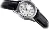 A close-up shot of a silver Casio watch with a black leather strap against a white background. Anteprima dell’immagine prodotto