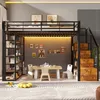 Hochbett mit Lattenrost, RGB LED-Streifen, Stauraum, Produktbild-Vorschau 4