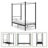 The Living Store Himmelbett Schwarz Metall 100x200 cm Produktbild-Vorschau 1