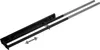A black adjustable towel bar mounted on a black bracket, with the extending arms shown in a lighter gray. Produktbild-Vorschau