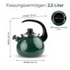 EMALIA RYBNIK Emaille Wasserkessel 2,5 L mit Pfeife – Produktbild-Vorschau 3