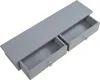 A gray wall shelf with two open drawers and silver knobs, shown against a white background. Podgląd zdjęcia produktu