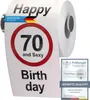 A roll of toilet paper with birthday-themed printing. Produktbild-Vorschau
