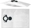 A top-down view of a vacuum cleaner bag and a close-up of its attachment mechanism. Produktbild-Vorschau