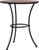 A mosaic bistro table with an orange and gray ceramic top and black metal legs, shown against a white background. Náhľad obrázku produktu