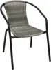 Stabiler Polyrattan Bistrostuhl Stapelstuhl Grau meliert / schwarz Produktbild-Vorschau