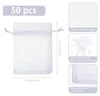 50 x Organza Säckchen Weiß Organzabeutel Schmucksäckchen Produktbild-Vorschau 2