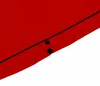 A close-up view of a red fabric with black stitching and two black buttons. Náhľad obrázku produktu
