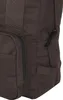 A close-up view of the side of a brown canvas backpack, showing a zippered pocket and a side pocket. Anteprima dell’immagine prodotto