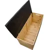 An open wooden storage chest with a black upholstered lid. Anteprima dell’immagine prodotto
