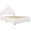A white bed with a crown-shaped headboard and LED lights. Anteprima dell’immagine prodotto