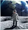 Bilder auf glas - Astronaut Mond Erde Raum - 50x50cm - Produktbild-Vorschau 1
