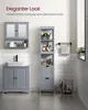 A bathroom vanity, tall cabinet, and medicine cabinet are displayed in a staged bathroom setting. Produktbild-Vorschau