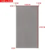 A gray roller blind with dimensions indicated by text overlays. Voir les images du produit