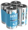 Four D-size rechargeable batteries in a blue plastic holder. Produktbild-Vorschau