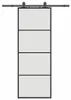 vidaXL Posuvné dveře s kováním černé 76x205 cm sklo ESG Náhled obrázku produktu 1