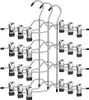 A set of metal hangers with clips for hanging pants or skirts, stacked vertically. Produktbild-Vorschau