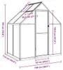 vidaXL Szklarnia z ramą fundamentową srebrna 169x114x195 cm Podgląd zdjęcia produktu 6