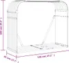 A line drawing of a firewood rack with dimensions indicated. Náhľad obrázku produktu