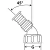 A diagram showing a 45-degree angle measurement for a hose fitting. Produktbild-Vorschau
