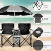 Chaise de camping double avec parasol et sac isotherme, Voir les images du produit 7