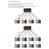 Diagrams showing how to connect a battery equalizer to multiple batteries. Náhled obrázku produktu