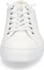 A close-up, front-facing view of a white sneaker. Voir les images du produit