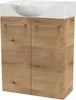 Fackelmann SBC MILANO Gäste WC Set 2-teilig 55 cm, Braun Produktbild-Vorschau 1