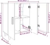 vidaXL Credenza nera 90x34x80 cm materiale a base di legno Anteprima dell’immagine prodotto 8