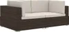 Divani angolari 2 pezzi con cuscini in poly rattan marrone Anteprima dell’immagine prodotto 1