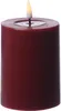 LED Stumpenkerze MIA - Echtwachs - realistische 3D Flamme - H: 10cm - Batteriebetrieb - weinrot Produktbild-Vorschau