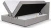 A boxspring bed with its mattress lifted to reveal the storage compartment underneath. Produktbild-Vorschau