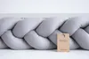 400 cm GRAU Geflochtenes Kissen Zierkissen Dekokissen Bettschlange Bettumrandung Zugluftstopper Produktbild-Vorschau