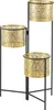 A three-tiered plant stand with decorative gold pots on a white background. Podgląd zdjęcia produktu