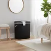 Relaxdays Košík na bielizeň s vekom, 2 priehradky, bambus, Náhľad obrázku produktu 2