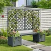 Blumentopf mit Spalier & Sitzgelegenheit – Pflanzgefäß als Produktbild-Vorschau 1
