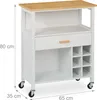 Carrello da cucina Relaxdays, portabottiglie per 6 Anteprima dell’immagine prodotto 4