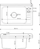 Technical drawing with dimensions of a sink. Produktbild-Vorschau