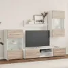 vidaXL Parete attrezzata a 5 pezzi con illuminazione a LED Anteprima dell’immagine prodotto 3