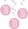 6 Swirl Girlanden rosa & silber Zahl 30 Produktbild-Vorschau 1