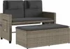 vidaXL Gartenbank Verstellbar mit Kissen Grau Poly Rattan Produktbild-Vorschau 4