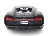 The rear view of a black Bugatti Chiron model car. Voir les images du produit